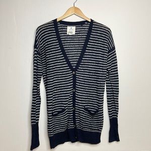 Aerie Navy Striped Cardigan
